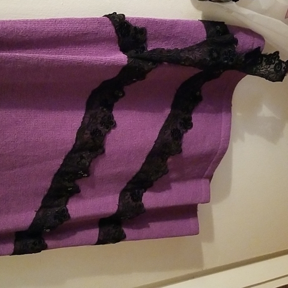 New Todd & Olivia USA Knit Sweater Suit Lace Vintage Brand Church Set Wool Poly - Picture 10 of 14